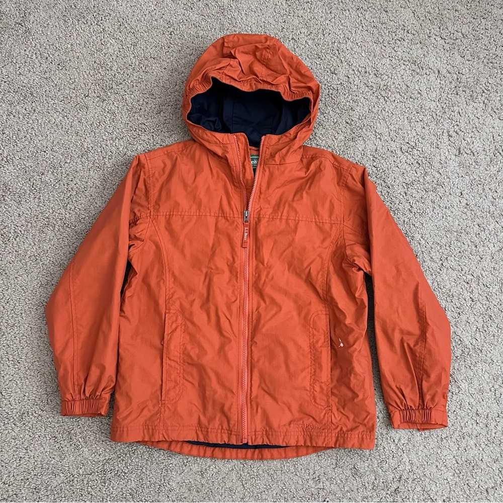 L.L.Bean Kids 14-16 Orange Outdoor Rain Wind Jacket